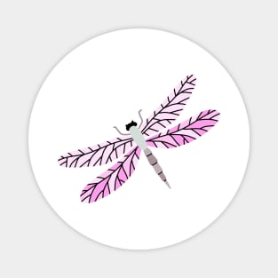 Colorful Hand Drawn Dragonfly, Nature, Spring Design Magnet